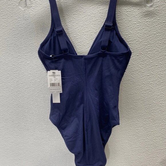 Robin Piccone Ava Knit One-Piece Swimsuit • Size 2 • Navy • Front Tie - Picture 4 of 8